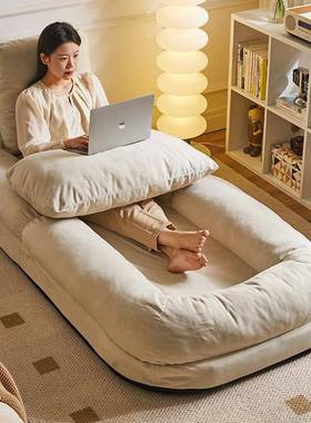 家逸懒人发可躺RF-SF602可睡卧沙室小沙发单人沙发折休沙闲人类狗