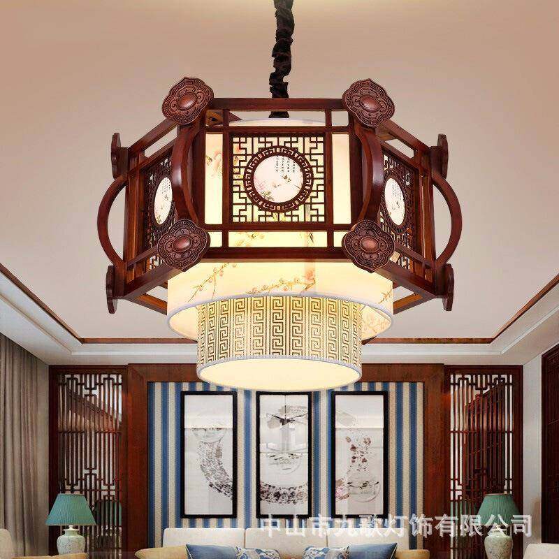 新中式实木吊灯中国风古典茶楼灯饭店大厅客厅餐厅LED木艺灯具,家装灯饰光源,智能吊灯,淘宝优惠券,粉丝福利购,淘宝优惠卷