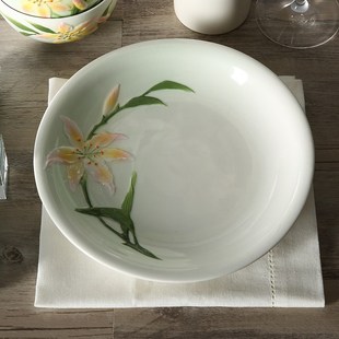 圆形点心8.5寸陶瓷菜盘浅盘牛排西餐盘餐具套装 家用早餐平拼盘