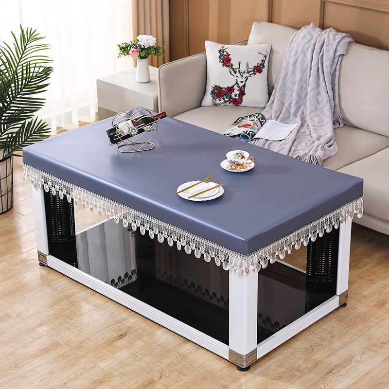 电炉罩防水皮罩茶几防油防尘罩烤火桌罩电暖炉桌布罩取暖桌皮