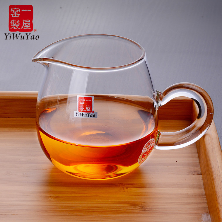 一屋窑公道杯耐热玻璃茶漏茶隔过滤套装分茶器茶海加厚把手茶具