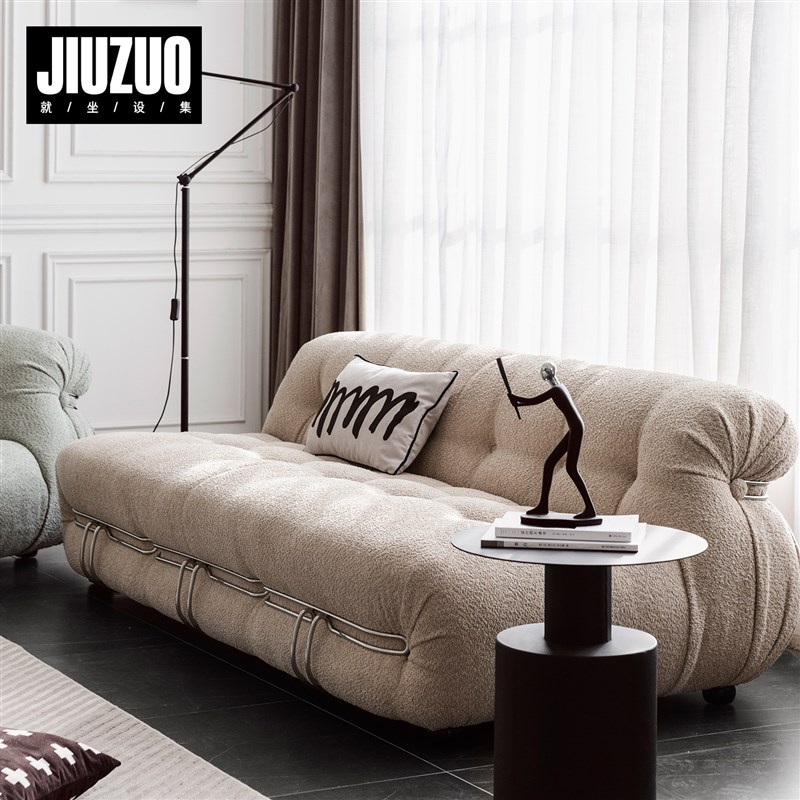 就坐 意大利Sorin羊驼绒河马设计师可爱侘寂风创意钢牙懒人沙发