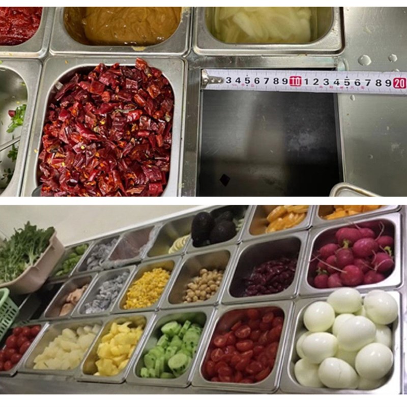 30不锈钢份数盆分隔支撑条防掉沙拉台展示冷柜份数盒横杆管架托