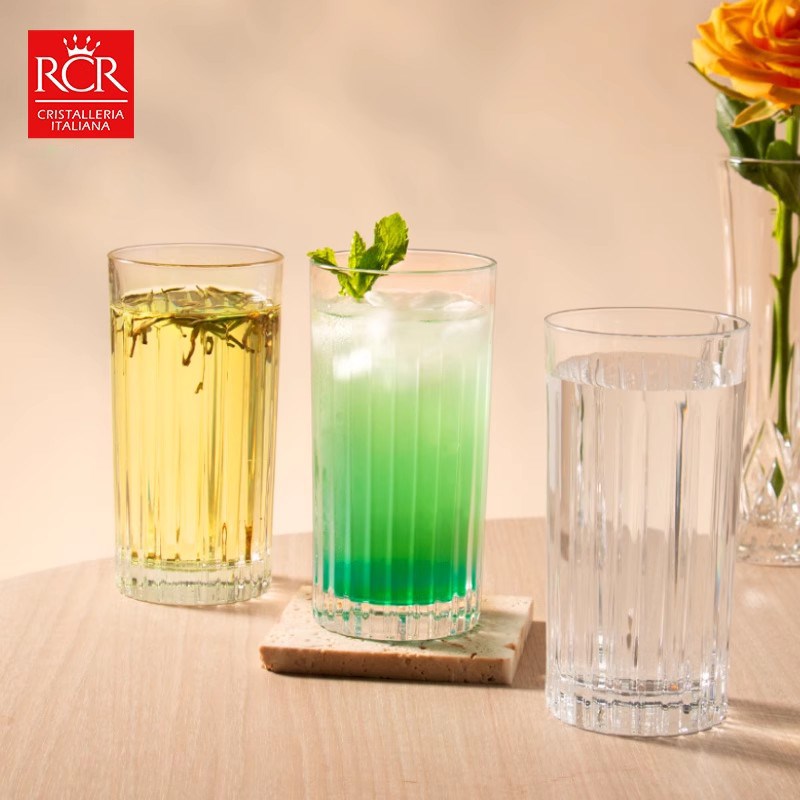 意大利rcr单层玻璃水杯水晶玻璃杯泡茶杯子水杯家用套装水果汁杯