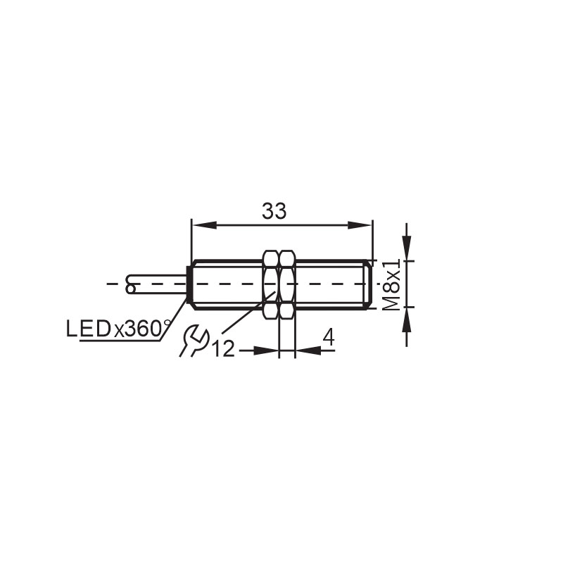 FN1.5-M8-POD1电感式接近传感器M8感应距离1.5mm输出PNP常开2V