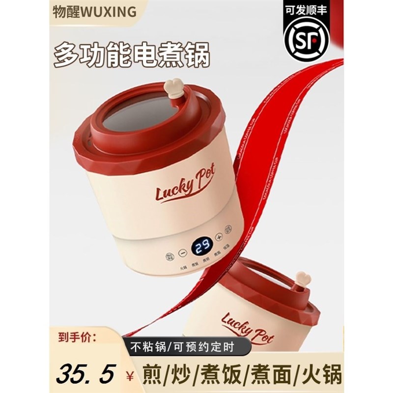 迷你电煮锅小型1一2人便携小型办公室多功能一个人的宿舍用一体