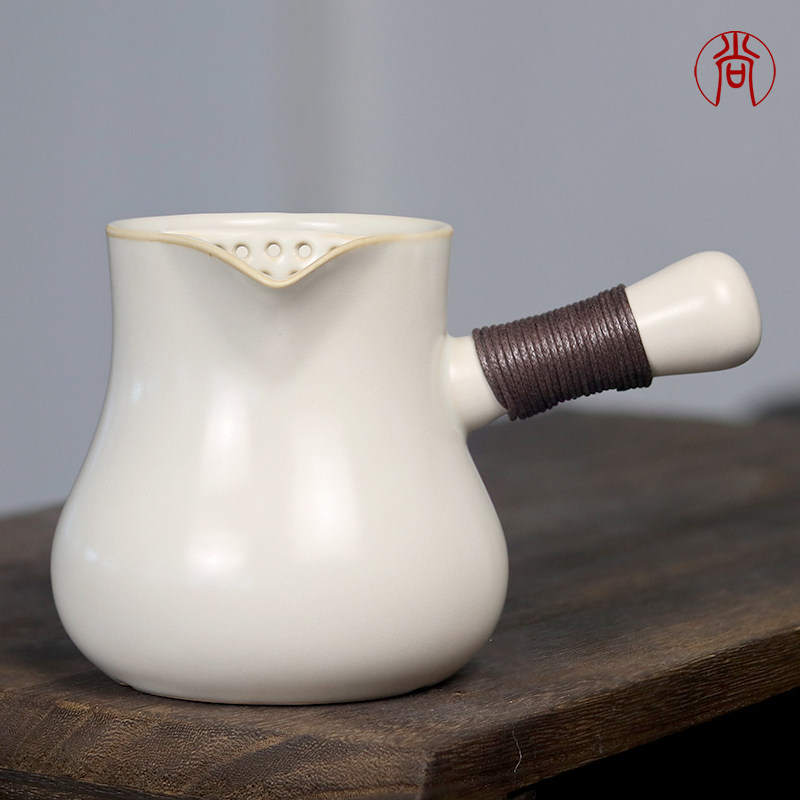 侧把陶瓷烤茶罐公道杯陶壶可干烧加热围炉煮茶大容量泡茶壶罐罐茶