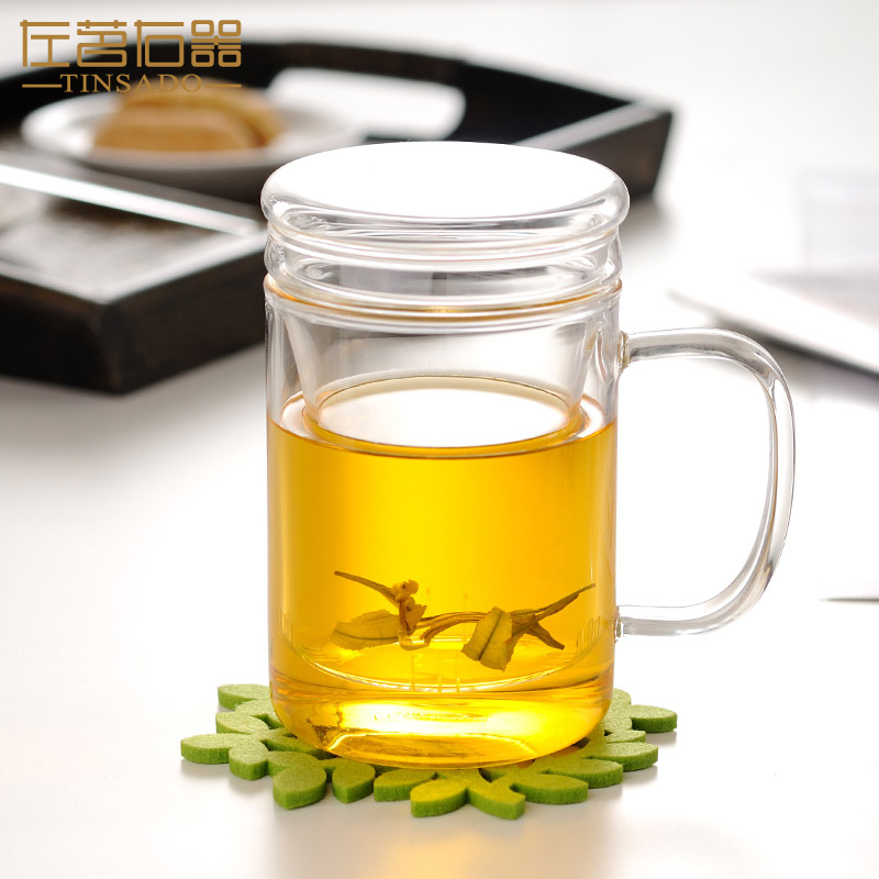 左茗右器玻璃杯家用过滤茶杯泡茶陶瓷过滤带内胆茶水分离水杯