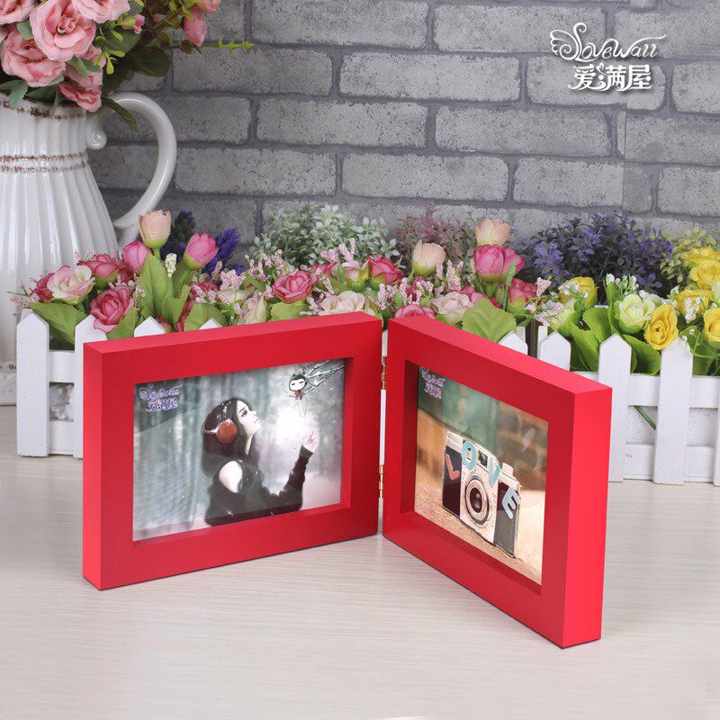 组合相框连体5寸7寸实木简约现代框架办公桌竖版照片儿童相框摆台