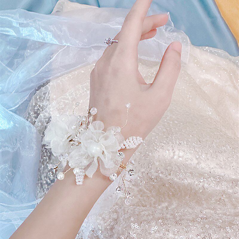 高级感伴娘姐妹团手腕花超仙新娘结婚礼演出手花摄影主持宴会饰品