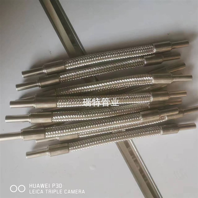 不锈钢30铁氟龙卡式编制软管四氟扣压直管式高温高压蒸汽软管