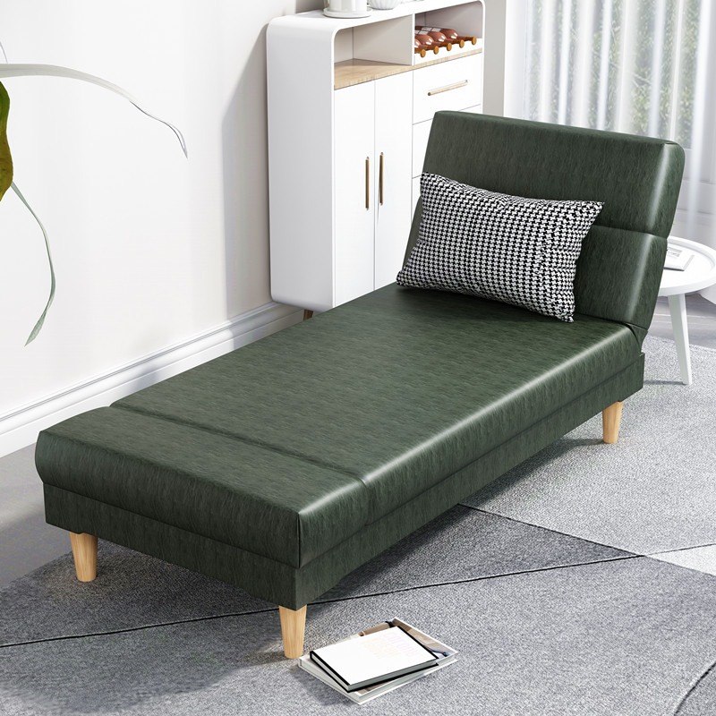 皮革沙发阳台贵妃榻躺椅陪护单人折叠床两用懒人午休床加宽拼接床