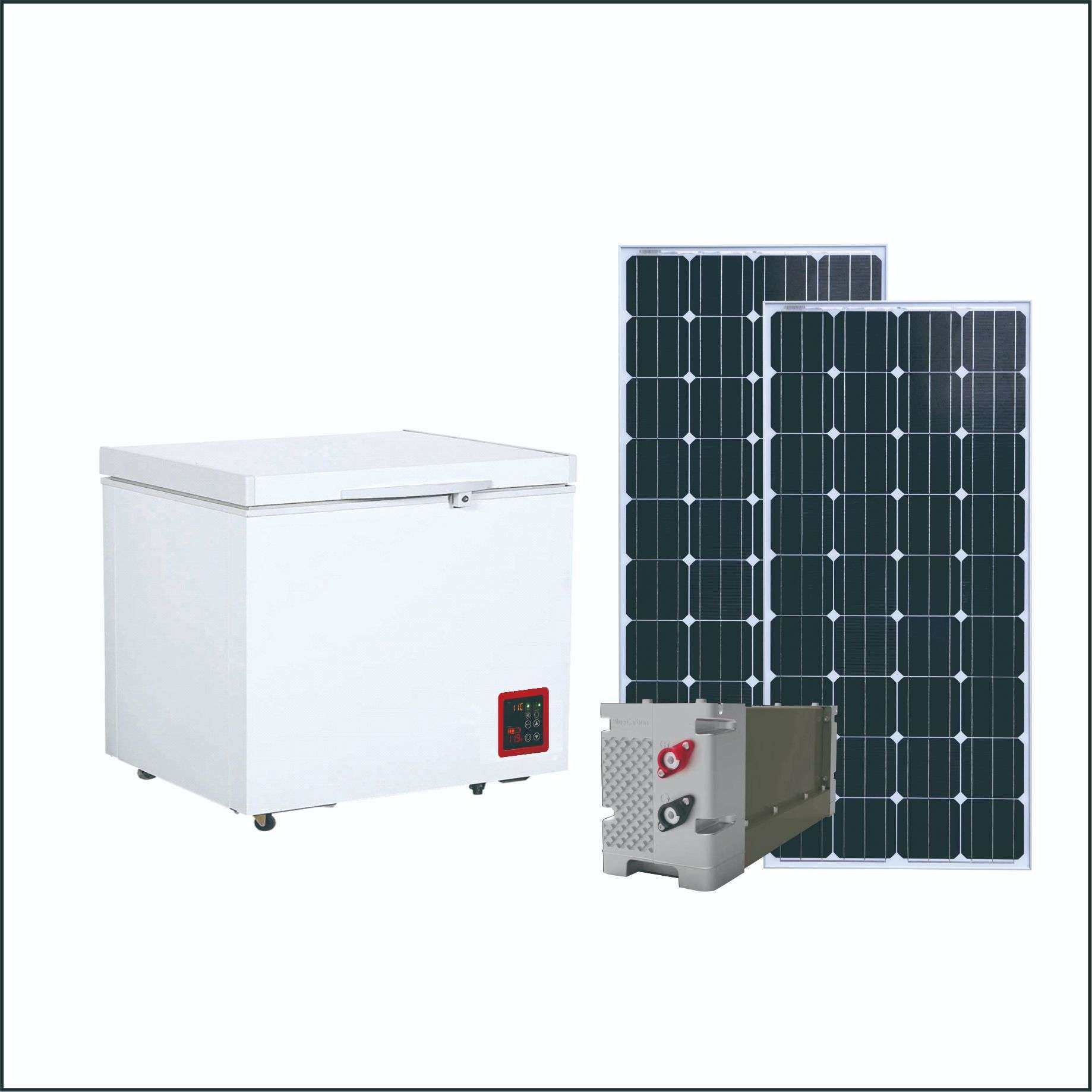 供100L太阳能冷柜12V/24V冰箱冷柜蓄电池供电用冰箱直流冰箱冷柜