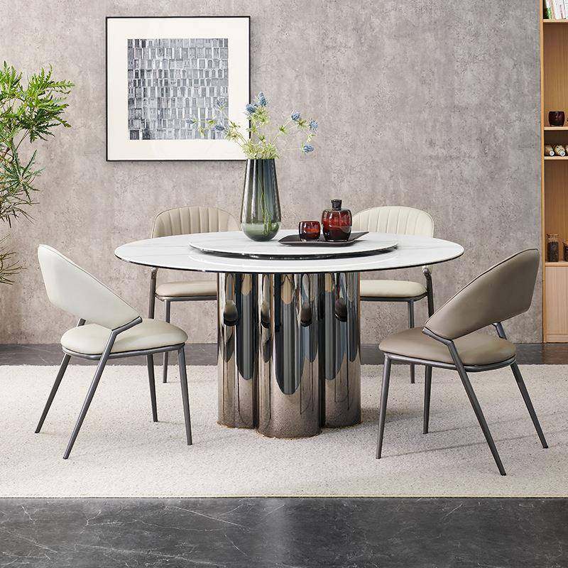 复合岩板圆餐桌家用意式现代简约不锈钢带转盘内嵌式德利丰大圆桌,电子元器件市场,其它元器件,淘宝优惠券,粉丝福利购,淘宝优惠卷