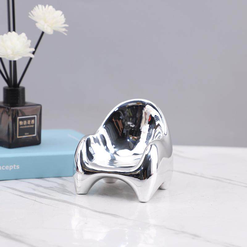 现代简约几何电镀树脂沙发模型艺术摆件客厅卧室电视柜家居装饰品