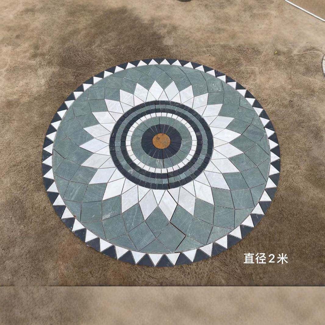 仿古拼花地砖园林花园地砖天然文化自铺别墅户外仿古石材防滑中式