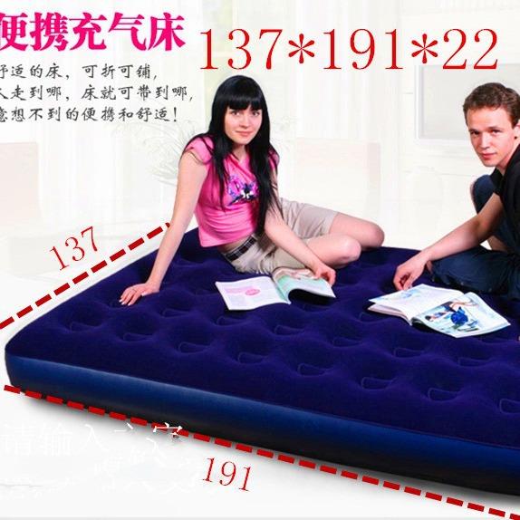 爆款充气床单人双人蜂窝植绒191*137*22气垫床垫厂家直销