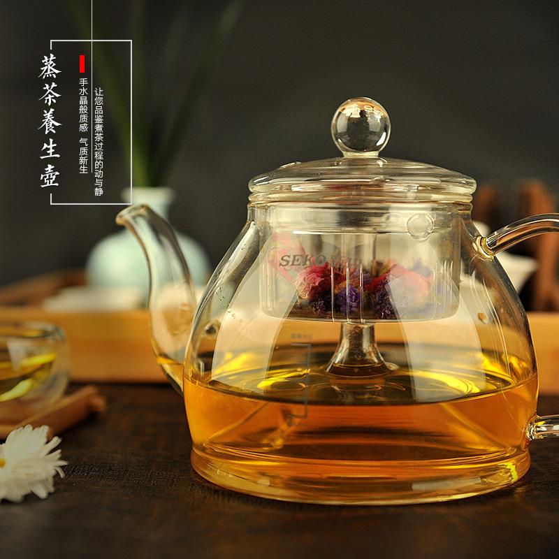 新功734蒸汽醒茶泡茶玻璃煮茶器喷淋式普洱茶壶喷淋杯