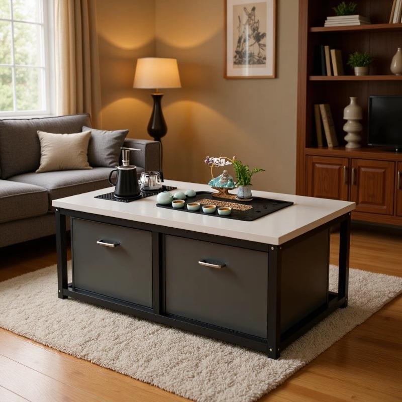 茶几客厅家用茶桌简约办公室小户简易带烧水壶茶桌全套一体茶台