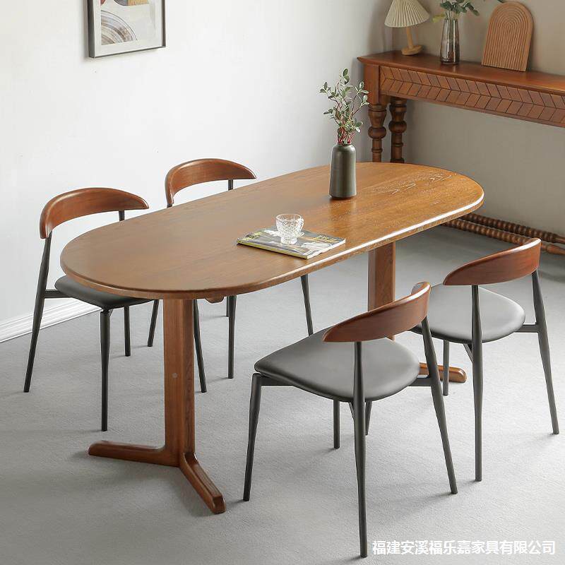 中古白蜡木桌餐桌椭圆形家用厅松木复古饭桌咖啡洽谈公子tb-72314