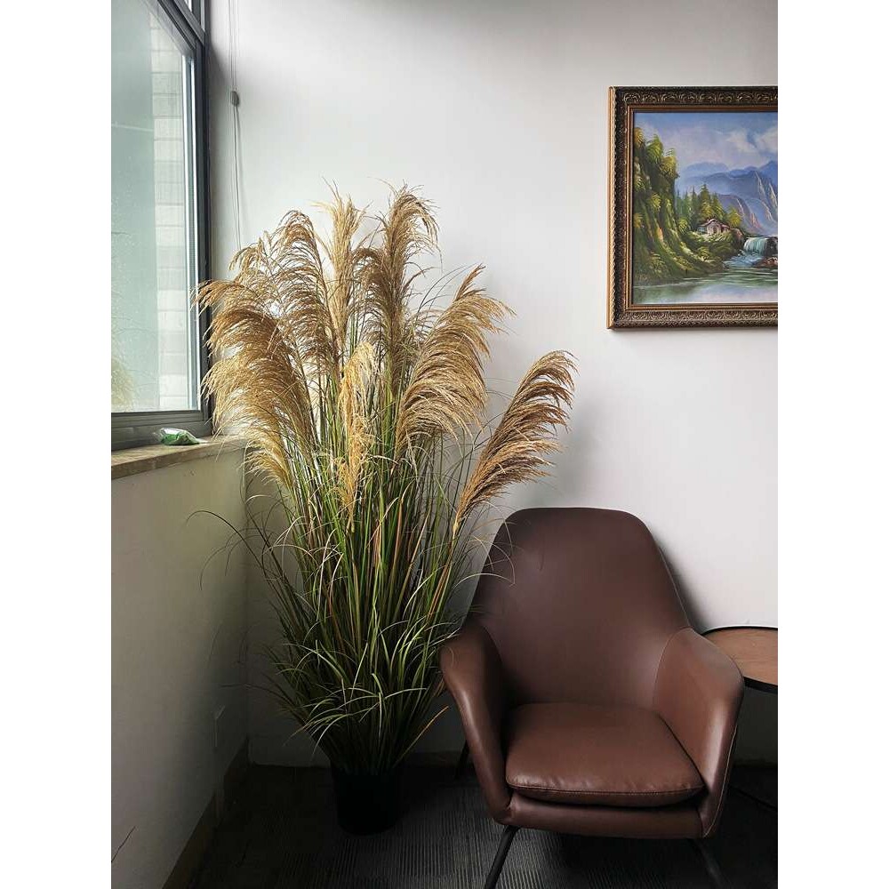 仿真植物盆栽芦苇草隔断室内门店橱窗落地装饰仿生绿植墙景观摆件