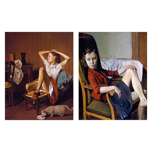 饰画文艺范客厅卧室书房玄关 Balthus巴尔蒂斯艺术装 入梦 特蕾莎