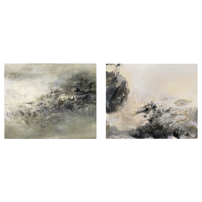 大仟印像 赵无极 抽象装饰画现代新中式客厅过道挂画楼梯玄关壁画