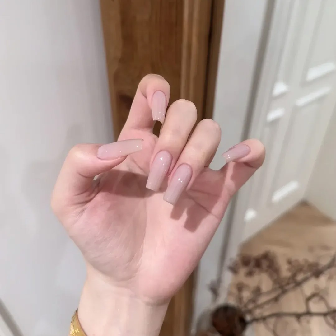 嬛嬛同款纯欲风裸色美甲手工定制穿戴甲清透高级感显白新娘可穿戴