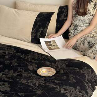 一舟花染丨秋冬亲肤高克重金丝绒提花四件套绒宝宝绒保暖床单被套