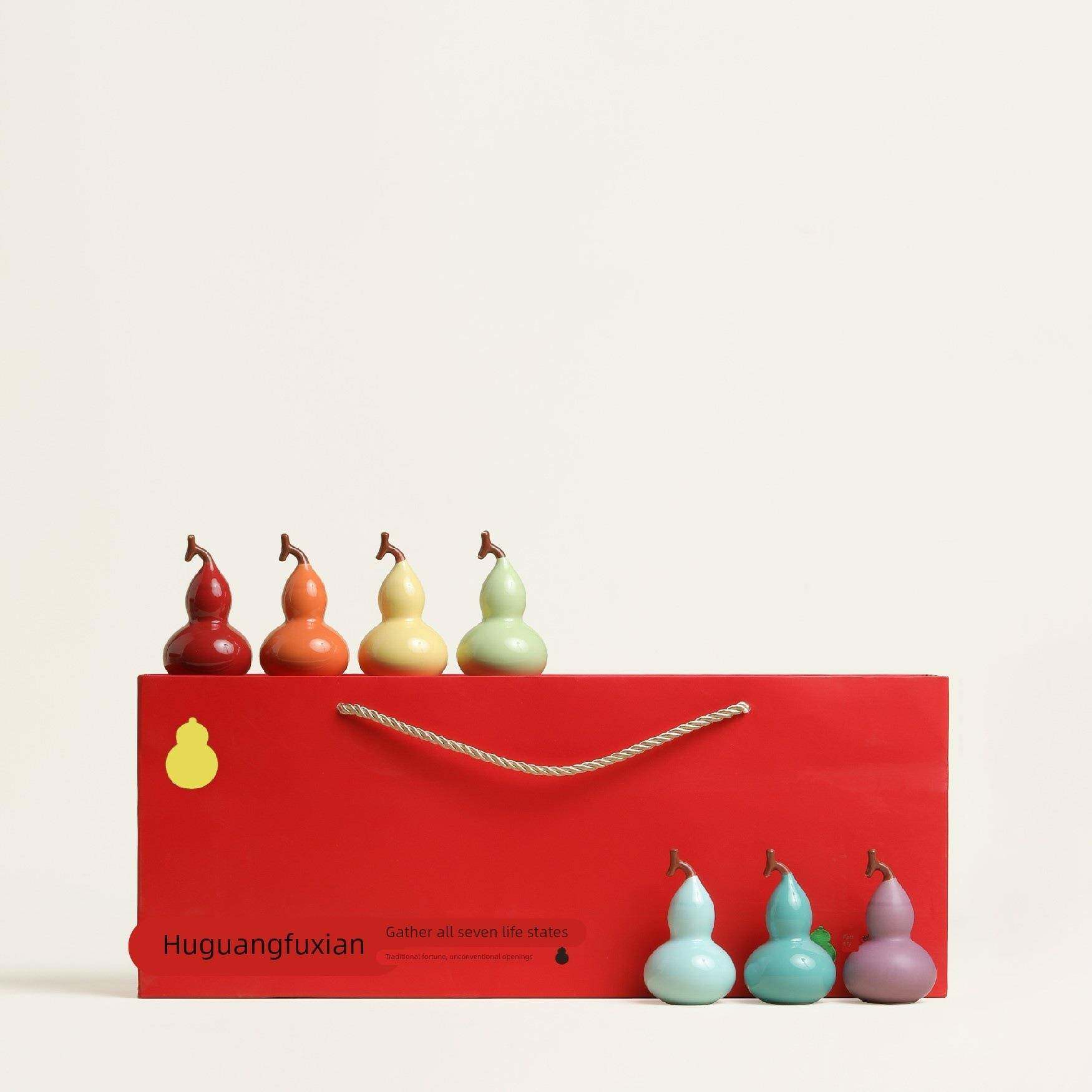 七彩小葫芦茶宠摆件创意茶杯挂件装饰品茶道配件茶玩茶具茶道零配