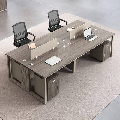 四人位职员办公桌椅组合员工室财务卡座2468人公司电脑桌屏风家具