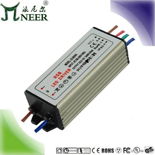 保3年 27W 0.3*3A rgb防水驱动 DMX512 七彩led洗墙灯电源