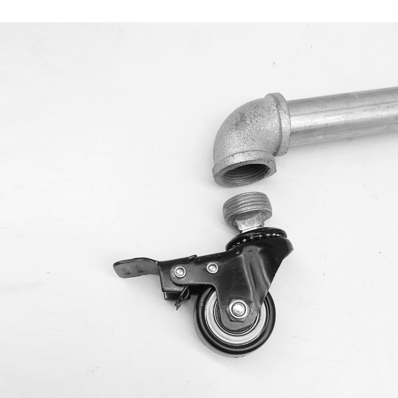 纹衡水管衣架用万向轮分分丝堵带螺纹脚轮水管架用1寸圆管轮子