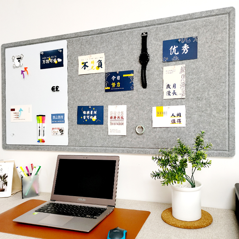 毛毡板留言板洞洞板照片墙软木板磁白板墙贴幼儿园记事板免打孔