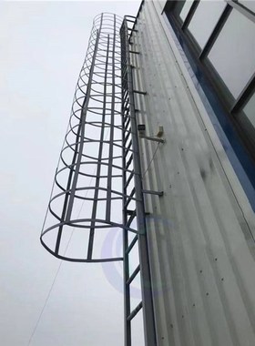 定制工程镀锌钢爬梯护笼国标图集15J401基坑深井外墙厂房检修梯笼