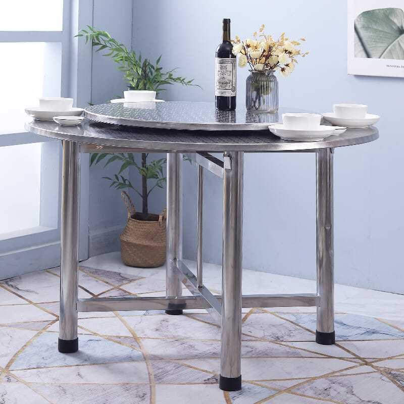 30不锈钢分体大圆桌8人10吃饭桌圆形圆桌面餐桌桌子家用圆台转盘