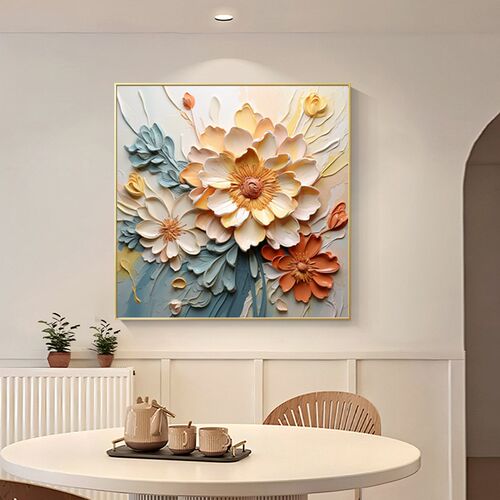 花开富贵餐厅装饰画客厅玄关走廊过道挂画抽象花卉卧室床头墙壁画