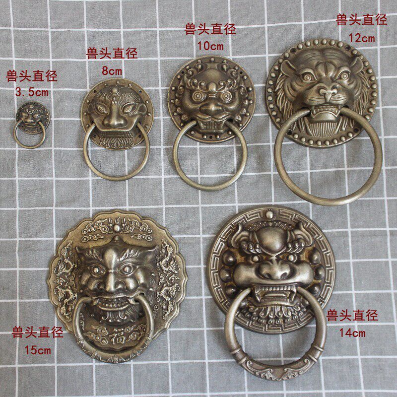 仿古大门拉手门环铜拉环古建古楼景区门装饰中式别墅院门门把手