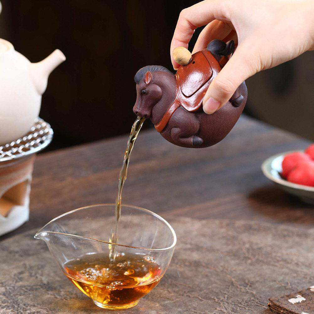 宜兴原矿紫砂壶马上有钱手抓壶公道杯分茶器创意雕塑茶道配件茶具