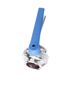 304不锈钢鸭嘴快装蝶阀式卡盘51卫生手动蝶阀接63卡箍38316级快