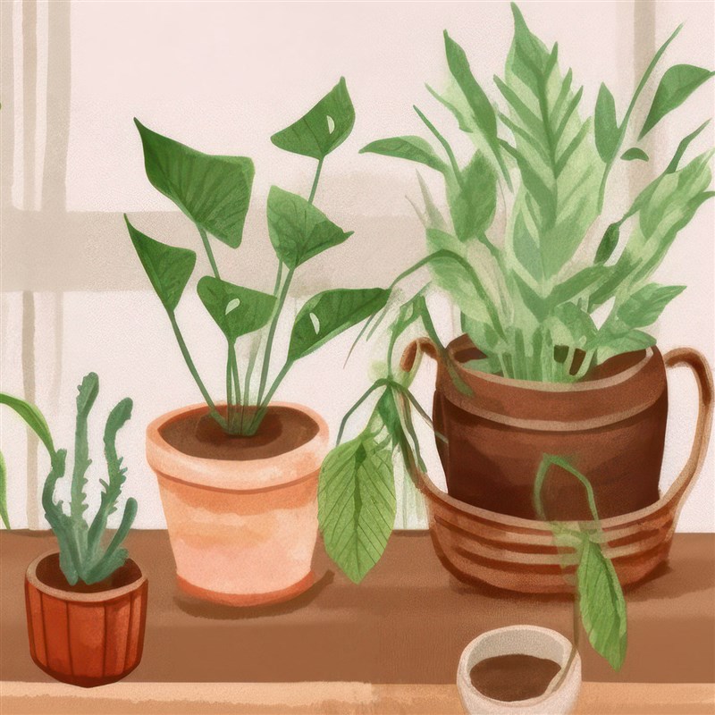 布纸有爱 种植希望 日式原木风装饰画小清新卧室床头绿植治愈挂画