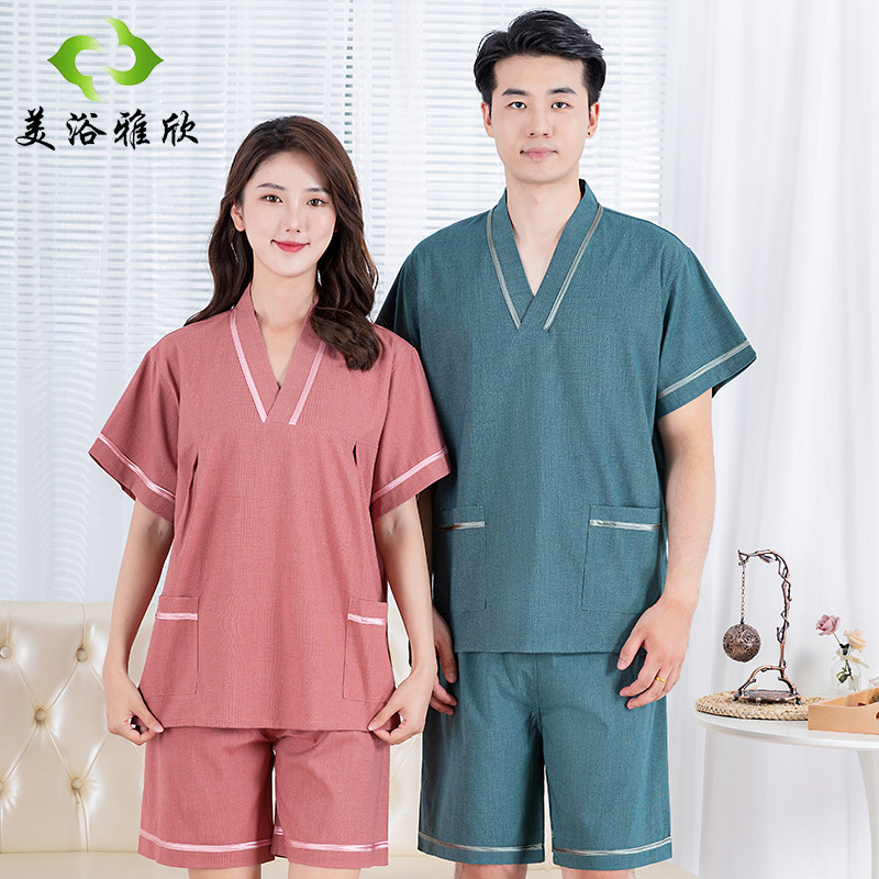 高档棉苎麻汗蒸服男洗浴中心温泉洗浴足浴服女按摩睡衣汤泉桑拿服,居家布艺,汗蒸服,淘宝优惠券,粉丝福利购,淘宝优惠卷