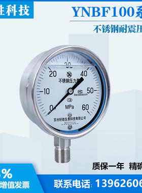 YN100BF60MPa全不锈钢抗震压力表油压压力表液压耐震防腐不锈钢