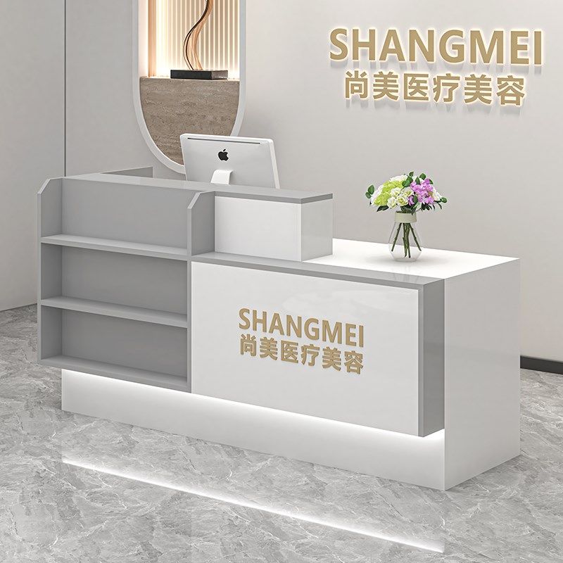 吧台健身房店铺小型壁挂超市便利店大气展示架装饰架前台接待台