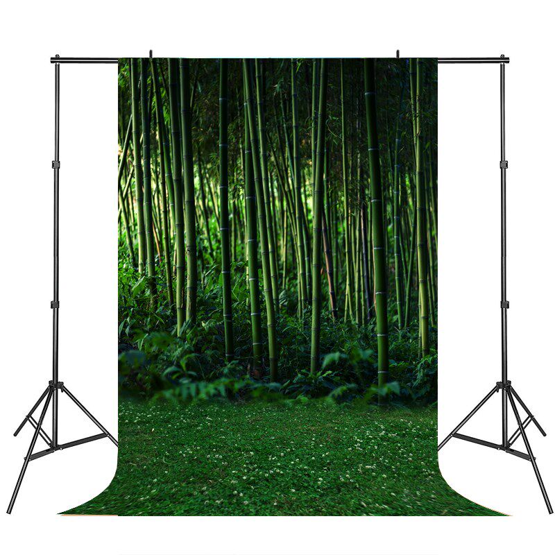 新款竹林熊猫儿童风景摄影背景布影楼照相馆室内摆拍写真布卷发