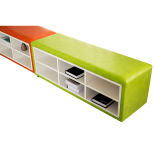 柜坐物储幼儿园可放鞋 早教中心软包换鞋 凳凳鞋 子鞋 长条沙发柜子 装