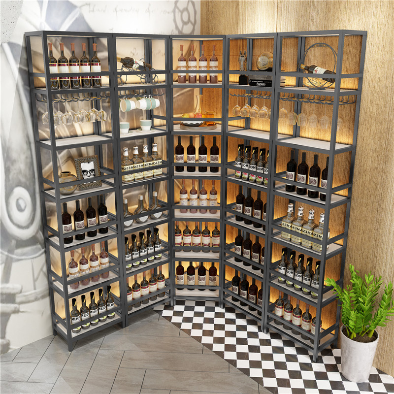 铁艺酒架置物架落地架多层红酒架货架酒吧架展示架红酒酒柜杯货架