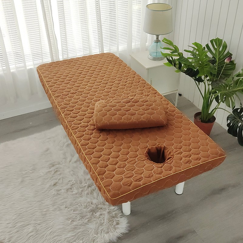 亲肤绗缝床笠款松紧美容院按摩防滑防尘快干理疗带洞简送枕套