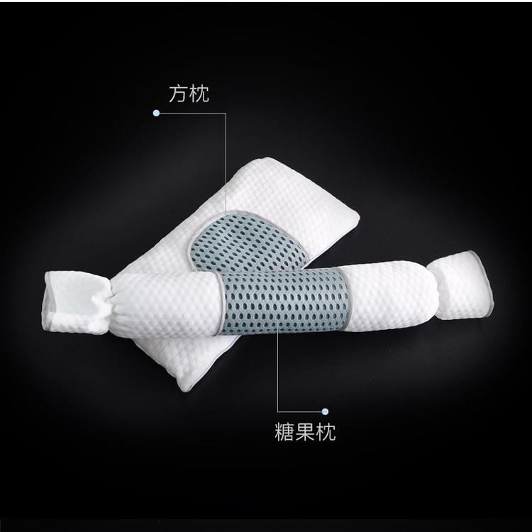 颈椎枕头颈椎专用充气拉伸糖果枕圆柱枕芯成人荞麦壳纯棉