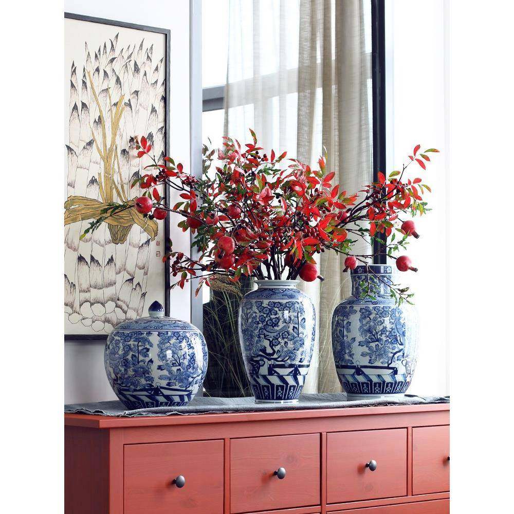 喜上眉梢青花瓷陶瓷花瓶摆件新中式客厅玄关插花装饰瓷器梅瓶,鲜花速递/花卉仿真/绿植园艺,割草机/草坪机,淘宝优惠券,粉丝福利购,淘宝优惠卷